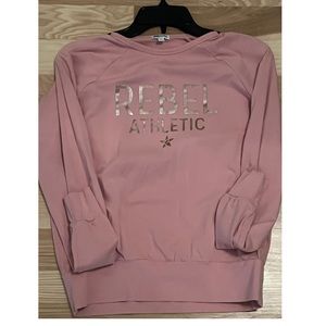 rebel athletics pink crewneck
